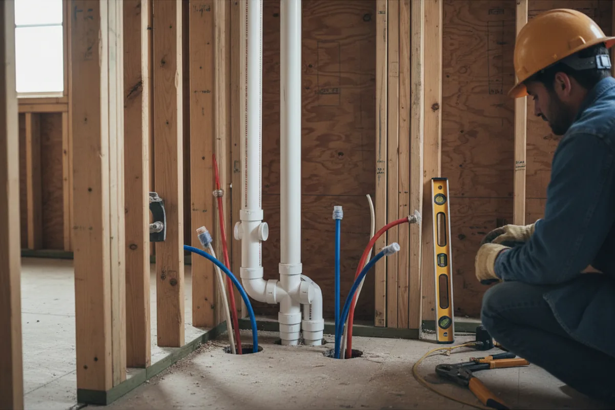 Drain and supply rough-in during Drain Cleaning in Waldo